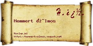 Hemmert Álmos névjegykártya